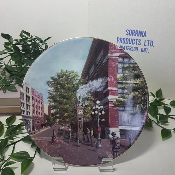 Roger Witmer's Canada Limited Edition Collector Plate Summer Morning Gastown BC - Picture 6 of 7